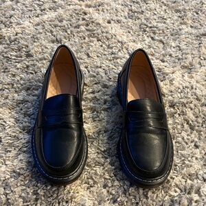 Classic Black Leather Penny Loafers